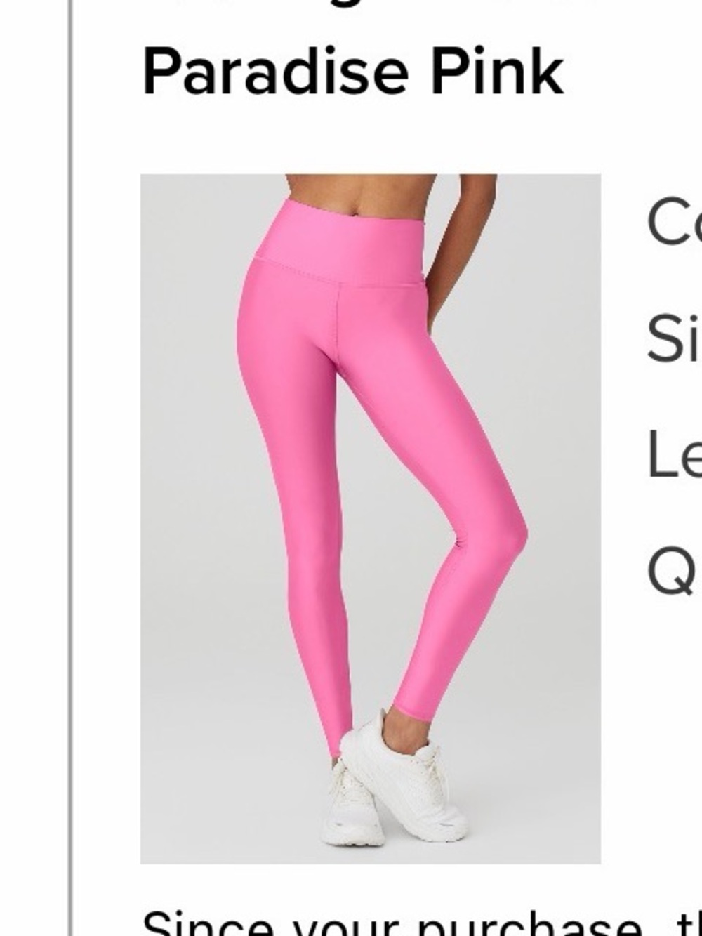 ALO- 7/8 High-Waist Airlift Legging in Paradise Pink